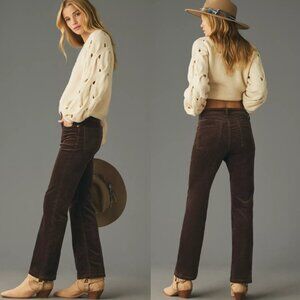 Anthropologie Pilcro The Yaya Mid-Rise Corduroy Straight Jeans Pants Cords 29